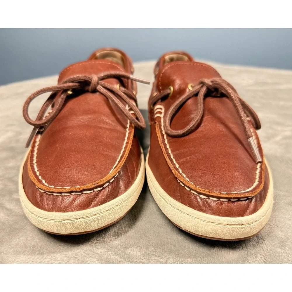 Cole Haan Boat Shoes Mens 10M Brown Leather Lace Up Deck Casual